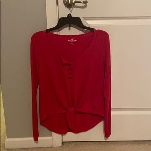 Red Hollister button down long sleeve